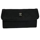 CHANEL Matelasse Pouch Leather Black CC Auth bs9175 - Chanel
