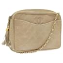 CHANEL Matelasse Chain Shoulder Bag Exotisches Leder Eidechsen Beige CC Auth fm2795 - Chanel