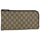 GUCCI GG Supreme Long Wallet PVC Leather Beige 115261 Auth ep2046 - Gucci