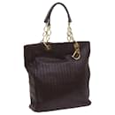 Christian Dior Tote Bag Leather Brown 01-RU-0048 Auth bs8897