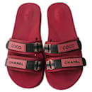 CHANEL Men's Mules COCO CHANEL Red T44 rare IT - Chanel