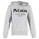 Alexander McQueen Graffiti Logo Hoodie Sweatshirt in Grey Cotton - Alexander Mcqueen