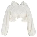 Zimmermann The Lovestruck Ruffled Top in Off-White Cotton Lace