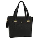 BALLY Quilted Hand Bag Leather Black Auth yb389 - Bally