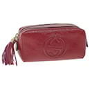 GUCCI Pouch Patent leather Pink Auth ac2324 - Gucci