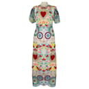 Mehrfarbiges Maxikleid mit Blumenstickerei - Dolce & Gabbana