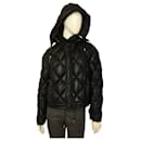 SAINT LAURENT Hooded down diamond-quilted black leather jacket size FR 38 Retails at $6990!! - Saint Laurent