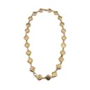 collier de collier matelassé en métal doré vintage - Chanel