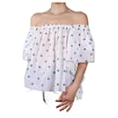 White off-shoulder floral embroidered top - size UK 6 - Autre Marque