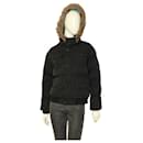 Burberry Black Puffer Removable Hood with Fur Trim Jacket size 14Y XS 164cm tall