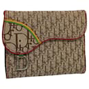 Christian Dior Trotter Canvas Rasta Color Day Planner Cover Beige Auth ar10439