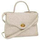 BALLY Quilted Hand Bag Leather 2way White Auth yb388 - Bally