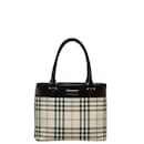 Borsa a mano in tela e pelle con motivo House check - Burberry