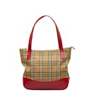Burberry Haymarket Check Canvas & Leather Tote Bag Canvas Tote Bag in Good condition