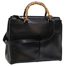 GUCCI Bamboo Hand Bag Leather 2way Black 002 123 0322 Auth yk8800 - Gucci