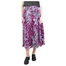 Purple floral printed midi skirt with pleats - size UK 10 - Erdem