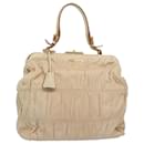PRADA Gamaguchi Shoulder Bag Leather Beige Auth yk8786 - Prada