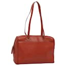 CHANEL Shoulder Bag Leather Orange CC Auth bs8843 - Chanel