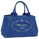 PRADA Canapa MM Hand Bag Canvas Blue Auth bs8886 - Prada