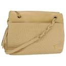 BALLY Quilted Shoulder Bag Leather Beige Auth yb383 - Bally