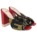 Multicolor Logo Print Twist Knotted Mules - Fendi