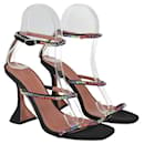 Black/Beige Gilda Ankle Strap Sandals - Amina Muaddi
