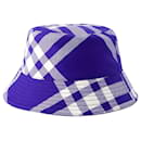 Cappello Bucket Monogram - Burberry - Lana - Blu