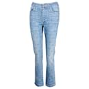 Chanel Karierte Denim-Jeans aus blauer Baumwolle