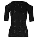 Chanel Knitted Cold Shoulder Top in Black Wool