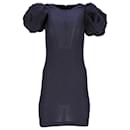 Rotate Birger Christensen Ruby Puff-Sleeve Mini Dress in Navy Blue Polyester - Autre Marque