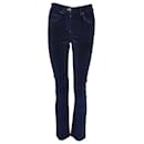 Chanel Tweed Back Pocket Denim Jeans in Navy Blue Cotton 