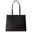 Embossed Plaque Tote Bag - Dolce&Gabbana - Leather - Black - Dolce & Gabbana