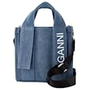Mini-Einkaufstasche aus recyceltem Tech-Material – Ganni – Synthetik – Denim