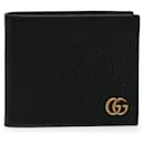 Petit portefeuille en cuir noir GG Marmont Gucci