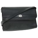 Christian Dior Honeycomb Canvas Shoulder Bag PVC Leather Black Auth bs8977