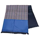 Hermes Blue Stole Angore Silk Scarf - Hermès