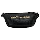 Saint Laurent Black Le Raffia Logo Shoulder Bag
