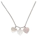 CHRISTIAN DIOR NECKLACE WITH HEART PENDANTS 40-46 METAL SILVER STEEL NECKLACE - Christian Dior