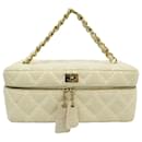 VINTAGE CHANEL VANITY TOILETRIES BAG CLASP TIMELESS JERSEY QUILTED - Chanel