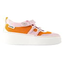 Sneakers Baskina - Carel - Pelle - Arancione/pink
