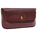 CARTIER Clutch Bag Leather Red Auth ac2282 - Cartier