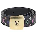 Cinturón con monograma y corte LV en negro y multicolor - Louis Vuitton