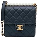 Chanel Blue Mini Chic Pearls Crossbody