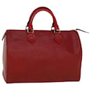 Louis Vuitton Epi Speedy 30 Bolsa de Mão Castelhano Vermelho M43007 Autenticação de LV 58168