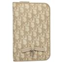 Christian Dior Trotter Canvas Pass Case PVC Leather Beige Auth 56365