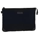 BURBERRY Black label Clutch Bag Nylon Leather Navy Auth 58127 - Burberry