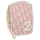 Christian Dior Trotter Canvas Pouch Pink Auth 56613