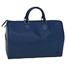 Louis Vuitton Epi Speedy 35 Bolsa de Mão Azul Toledo M42995 Autenticação de LV 57982