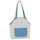 HERMES Giardinier PM Tote Bag Canvas Blue Gray Auth fm2836 - Hermès