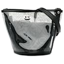 Chanel White Camellia PVC Bucket Bag